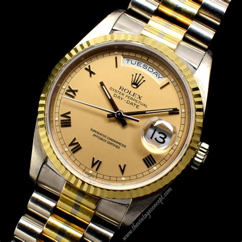 size of a day date rolex|Rolex Day-Date two tone.